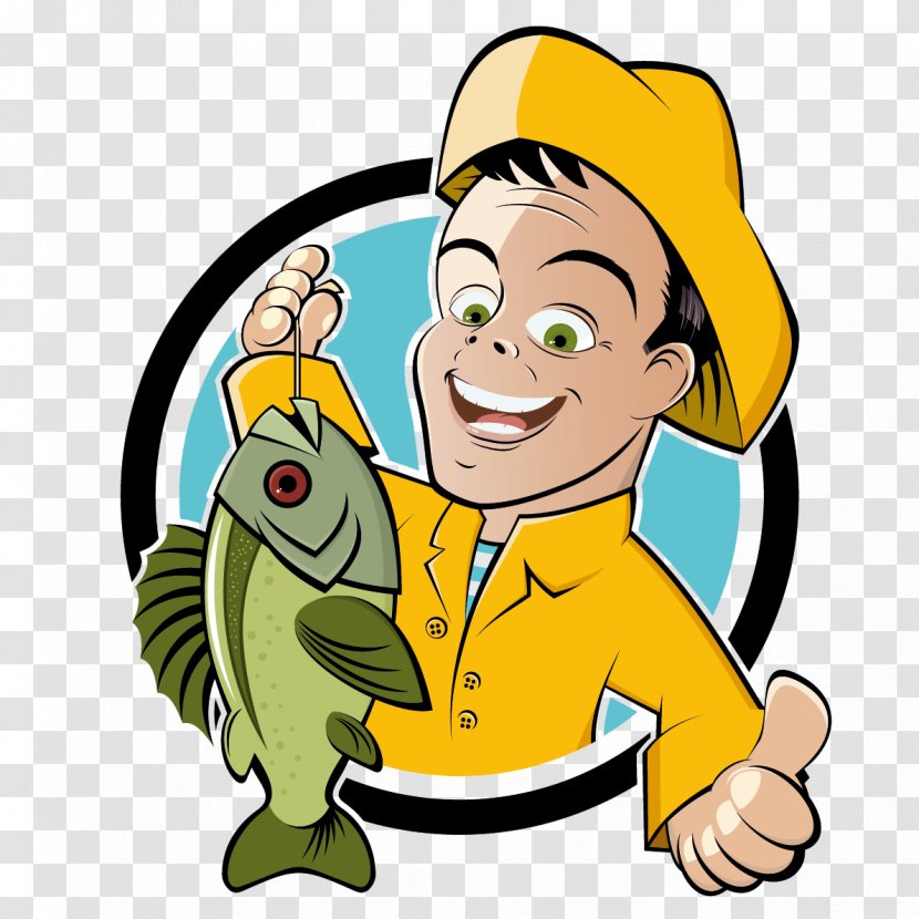 Fishing Cartoon Fisherman Clip Art - With Fish Transparent PNG