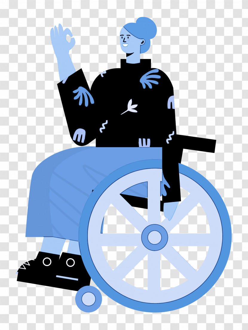 Sitting On Wheelchair Woman Lady Transparent PNG