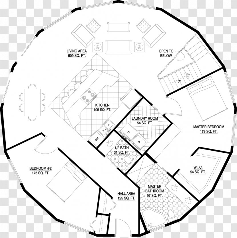 Floor Plan House Dymaxion - Organization Transparent PNG