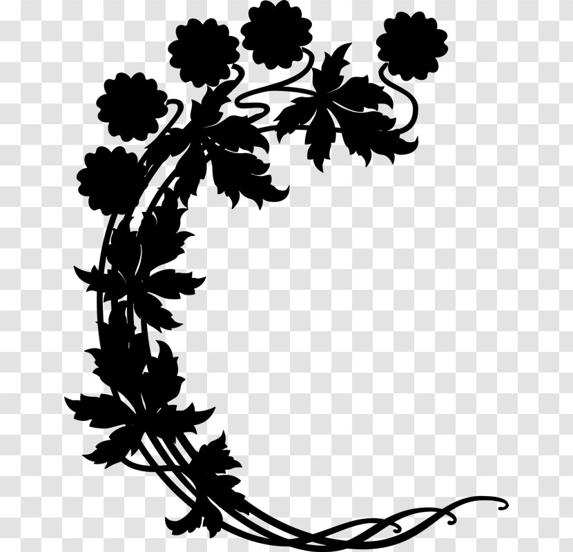 Grape Clip Art Black & White - Blackandwhite - M Flower Plant Stem Transparent PNG