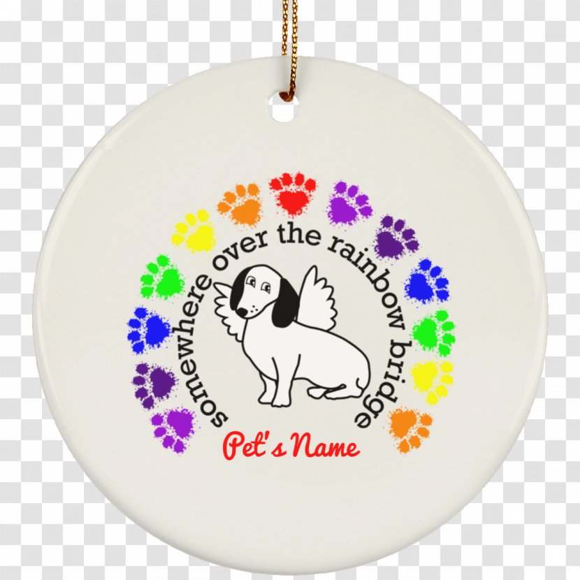 Rainbow Bridge Christmas Ornament Ceramic Dachshund Transparent PNG