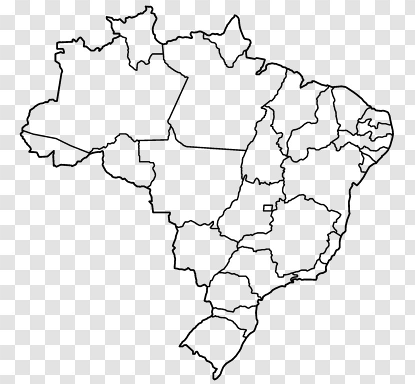 Regions Of Brazil Vector Map United States - World Transparent PNG