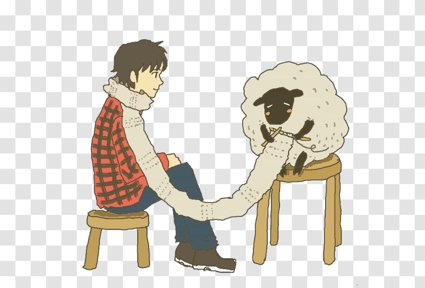 Sheep Cartoon Illustration - Human Behavior - Boy Transparent PNG