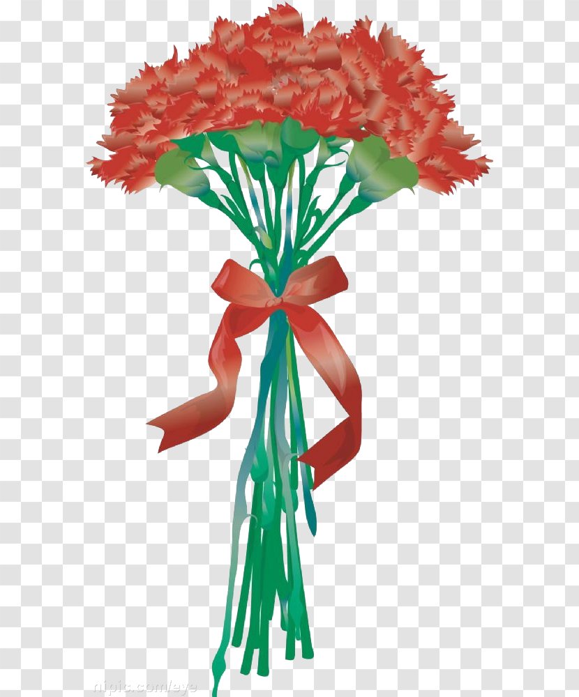 Floral Design Cartoon Carnation - Coreldraw - A Beautiful Bouquet Of Carnations Transparent PNG
