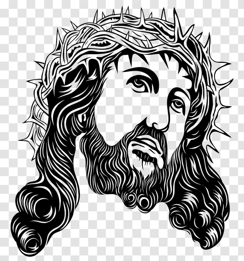 Crown Of Thorns Holy Face Jesus Clip Art - Facial Hair - Clipart Transparent PNG