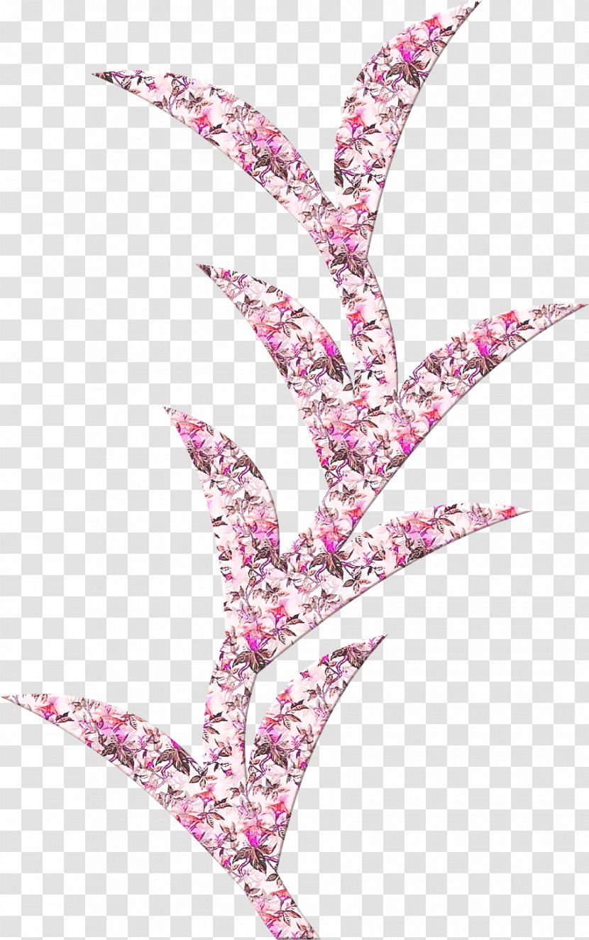 Branching Pink M Leaf Flower - Pk Fonts Transparent PNG