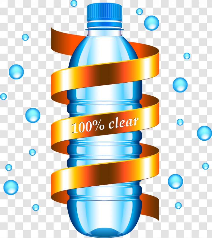 Bottle Cartoon - Water - Vector Ribbons And Bottles Transparent PNG