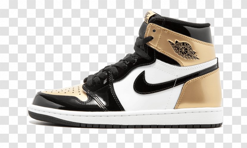 Air Jordan Shoe Sneakers Gold Nike - Black - Logo Transparent PNG