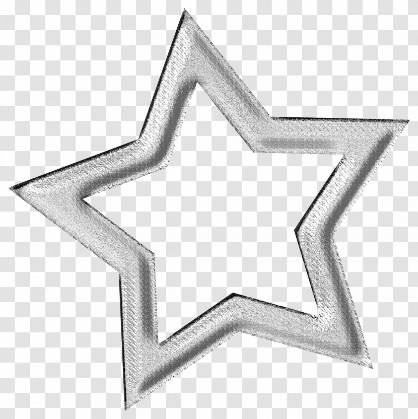 Five-pointed Star Silver - Symbol - Hollow Transparent PNG