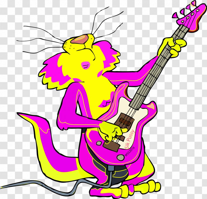 Bass Guitar - Cartoon Transparent PNG