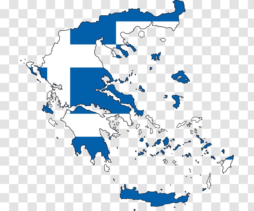 Flag Of Greece World Map - Blue Transparent PNG