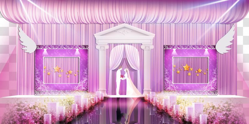 Wedding Purple Stage Chinese Marriage - Pink And Transparent PNG