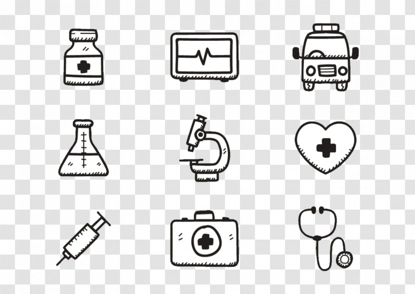 Health Care Drawing Icon - Monochrome - Research Syringe Needle Transparent PNG