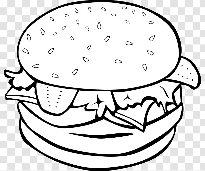 Hamburger Fast Food Cheeseburger Chicken Sandwich Clip Art - White - Cliparts Transparent Transparent PNG