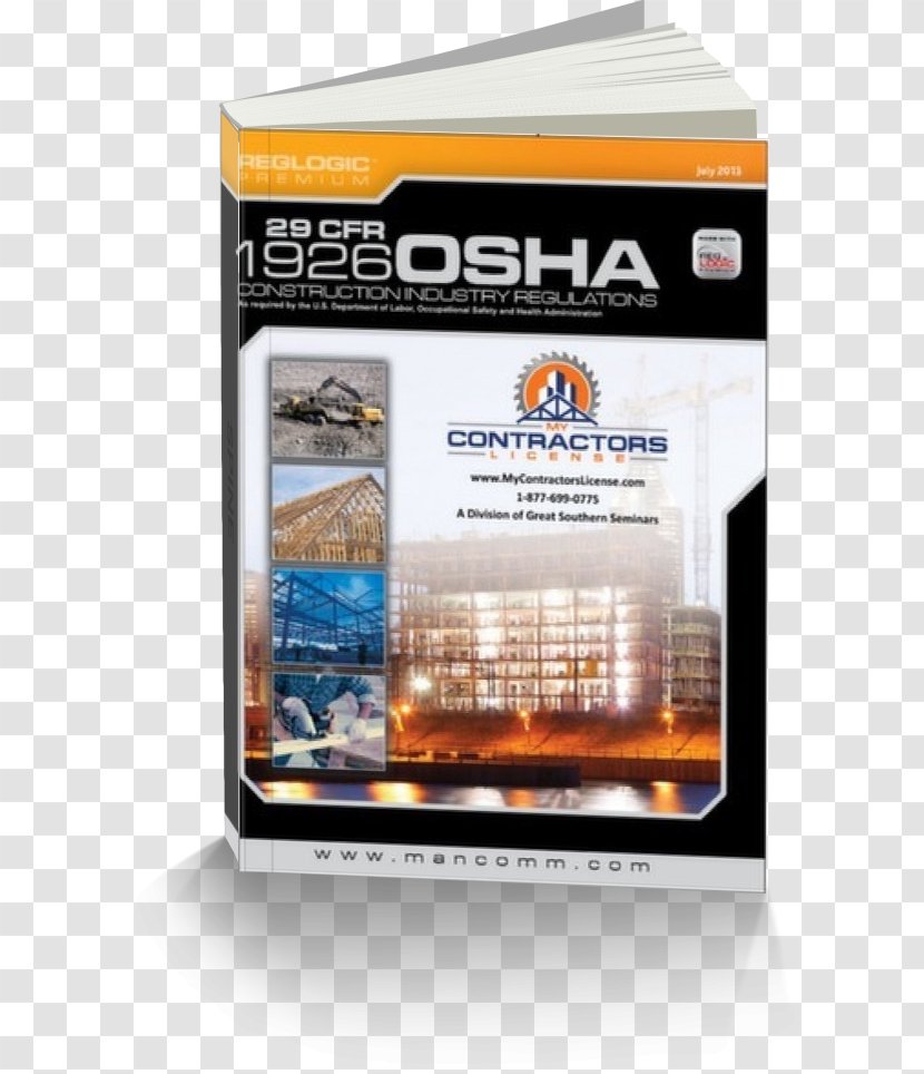 Occupational Safety And Health Administration Architectural Engineering General Contractor California Contractors State License Board Title 29 Of The Code Federal Regulations - Craftsman Book Company - Building Transparent PNG