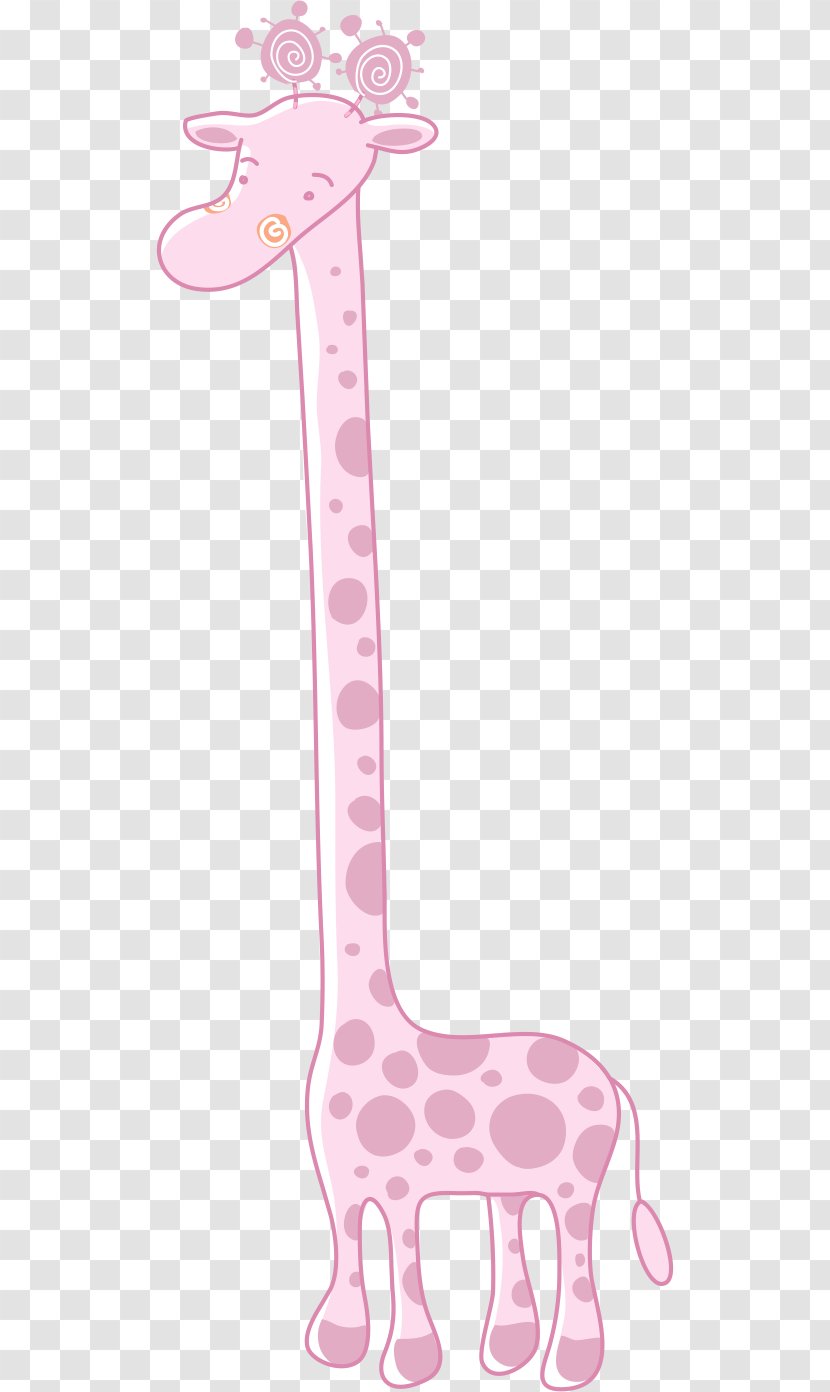 Northern Giraffe Download - Cartoon - Pink Transparent PNG