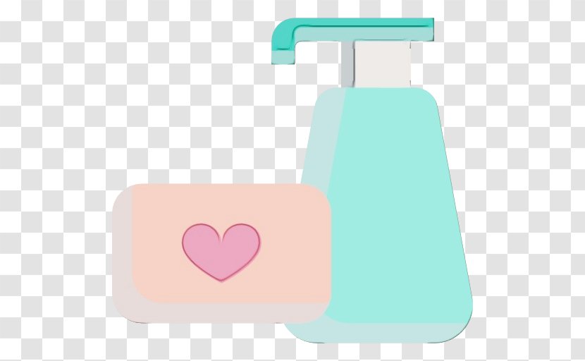 Heart Background - Turquoise - Plastic Bottle Transparent PNG