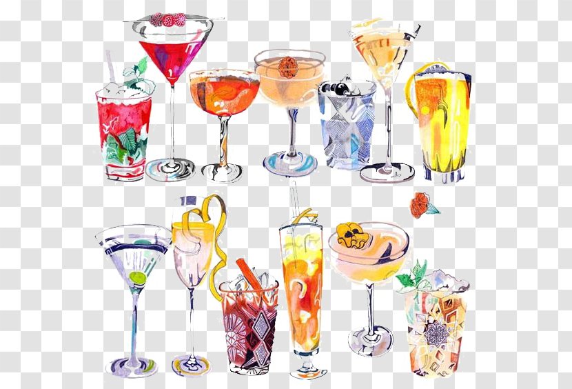 Cocktail Drawing Art Drink Illustration - Tableware Transparent PNG