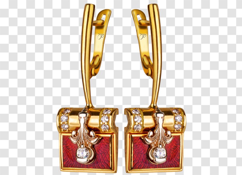 Earring 01504 Gold - Metal Transparent PNG