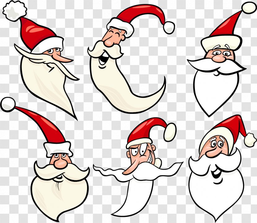 Santa Claus Royalty-free Cartoon Illustration - Illustrator - Vector Hand-painted Beard Transparent PNG