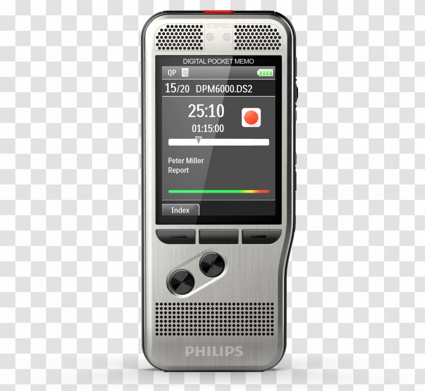 Dictation Machine Digital Philips Pocket Memo DPM6000 Microphone - Electronic Device Transparent PNG