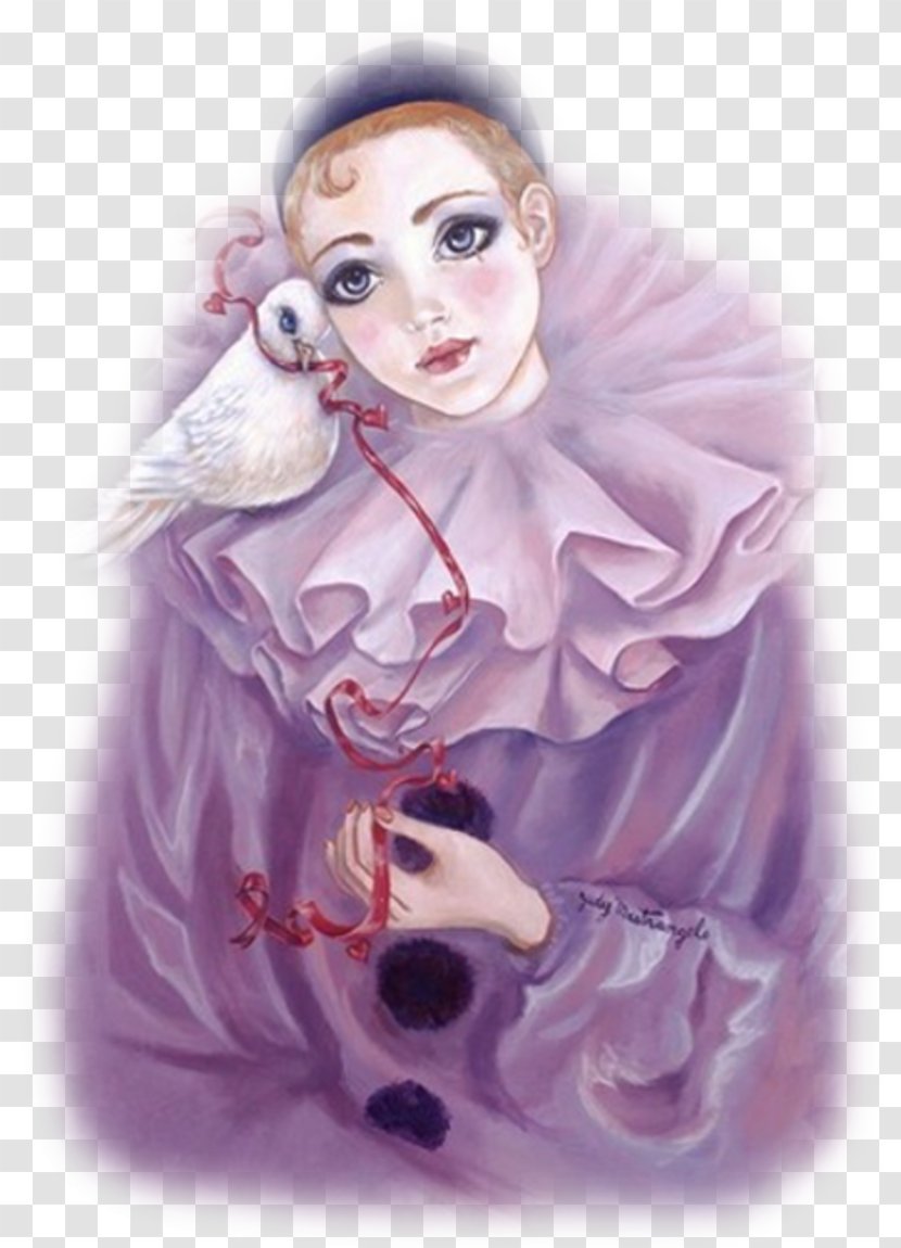 The White Pierrot (Jean Renoir) Columbina Harlequin Painting - Face Transparent PNG