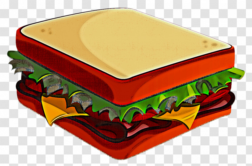 Red Sandwich Finger Food Box Rectangle Transparent PNG