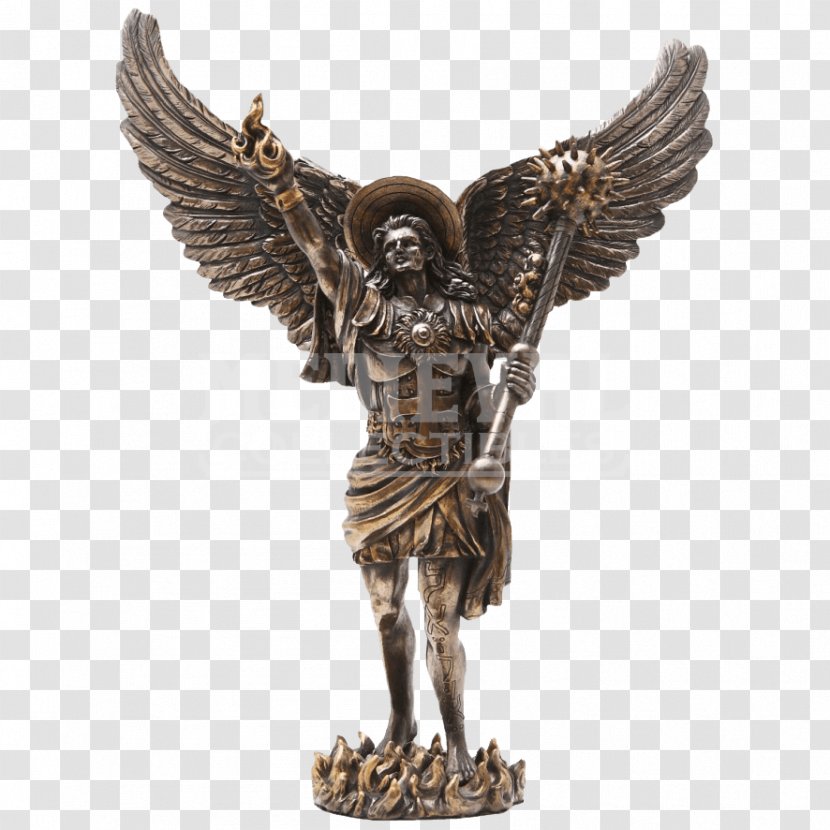 Michael Gabriel Uriel Statue Archangel - Bronze Sculpture - Angel Transparent PNG