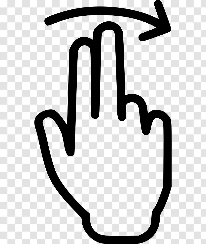 Line Art Symbol Hand - User Interface - Black And White Transparent PNG