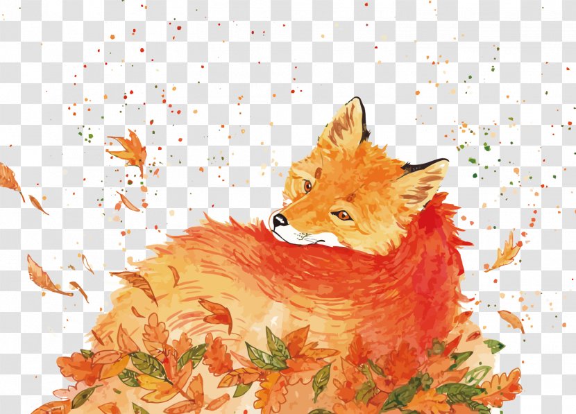 Red Fox Watercolor Painting Drawing - Art - Vector Transparent PNG