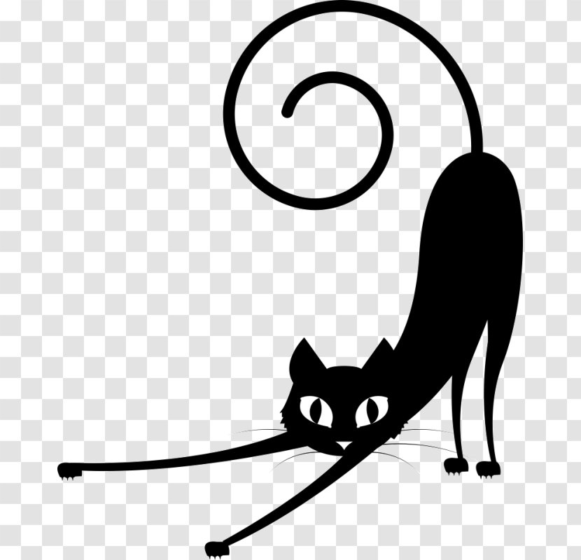 Black Cat Yoga MainStreet Libertyville Design Mug - Blackandwhite Transparent PNG