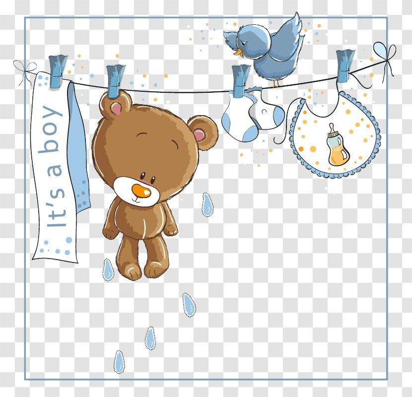 Wedding Invitation Baby Shower Infant Paper Punchbowl.com - Cartoon - Bear Illustration Transparent PNG
