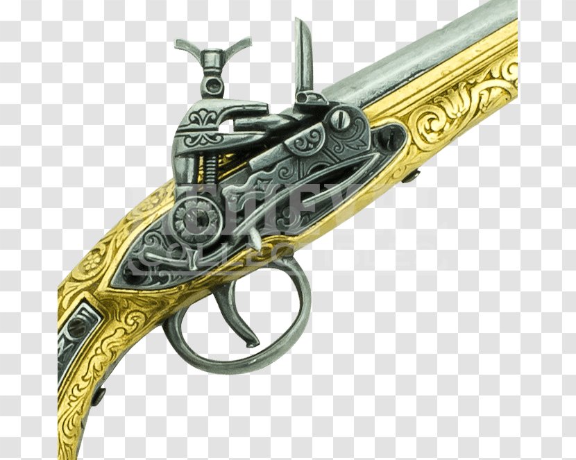 Trigger Miquelet Lock Flintlock Firearm - Watercolor - Handgun Transparent PNG