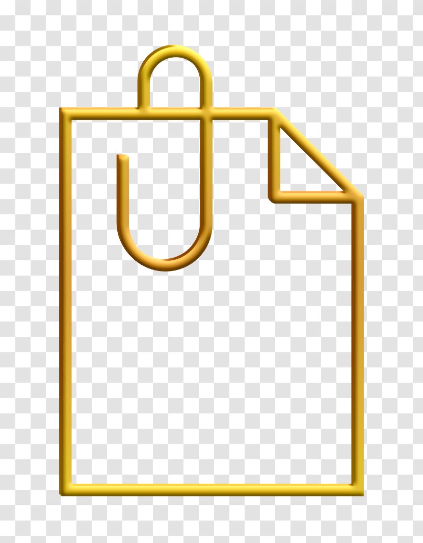 Attachement Icon Attachment Clip - Rectangle Yellow Transparent PNG