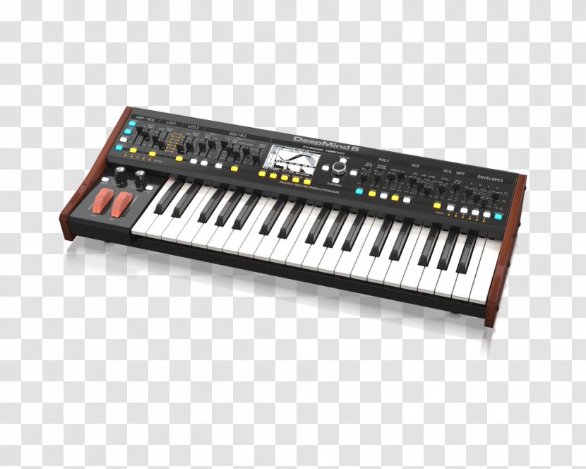 Sound Synthesizers Behringer DEEPMIND 6 Analog 6-Voice Polyphonic Synthesizer Keyboard - Cartoon Transparent PNG
