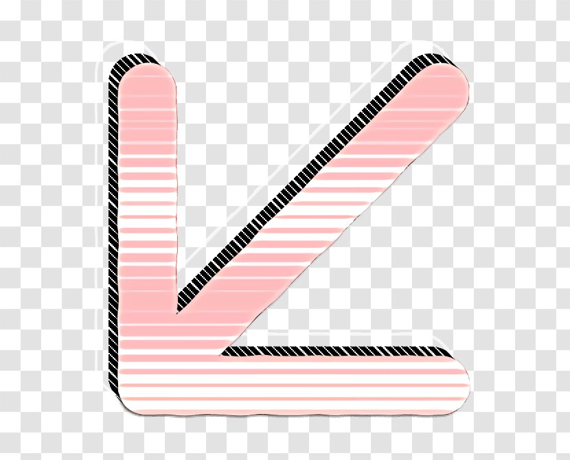 Arrow Icon Direction Down - Pink Left Transparent PNG
