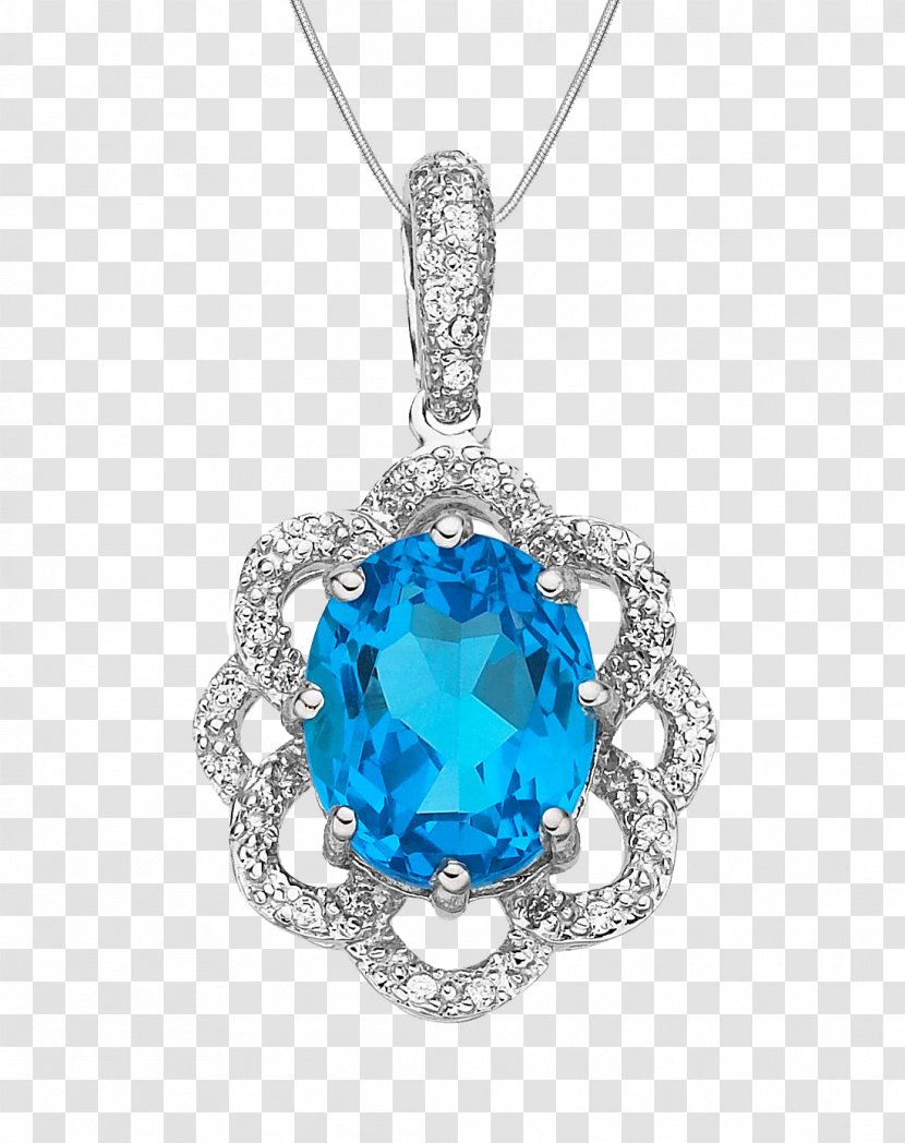 Sapphire Gemstone Pendant - Silver Lace Transparent PNG