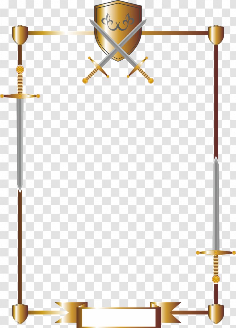 Sword Shield Knight Coat Of Arms Weapon - Warrior - Border And Consisting Transparent PNG