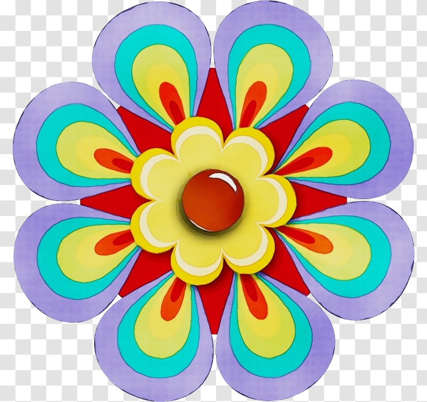 Petal Clip Art Flower Circle Pattern - Wet Ink - Sticker Plant Transparent PNG