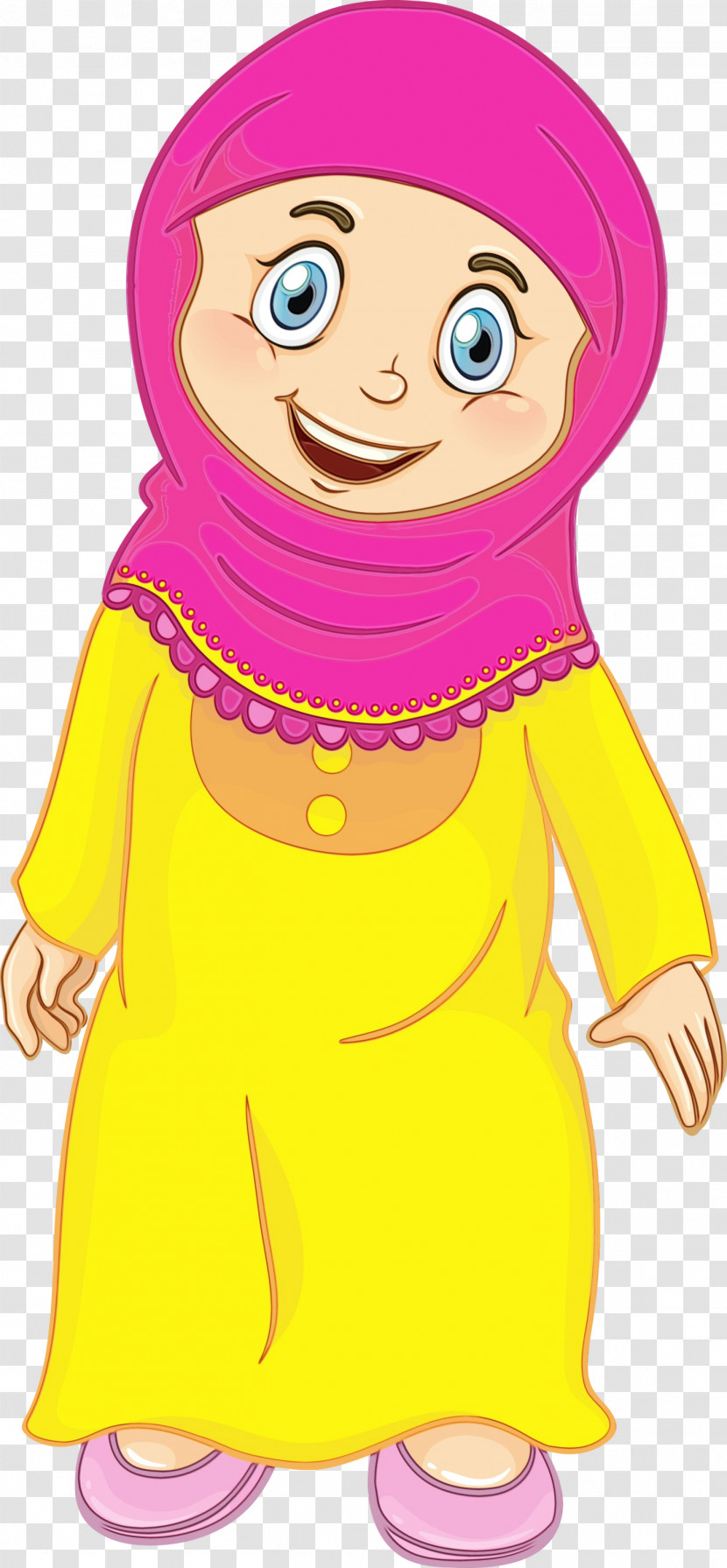 Cartoon Yellow Pink Smile Child Transparent PNG