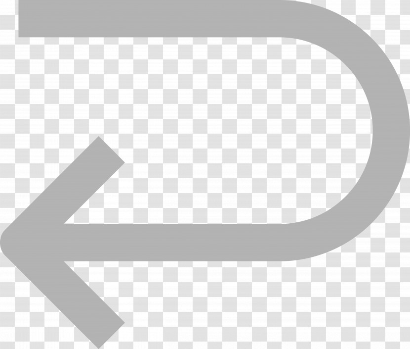 Gray U-shaped Left Arrow Transparent PNG