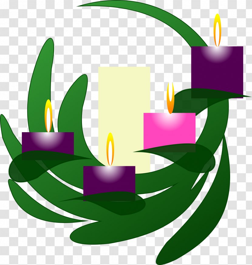 Advent Wreath Sunday Candle Clip Art - Green - Potluck Transparent PNG