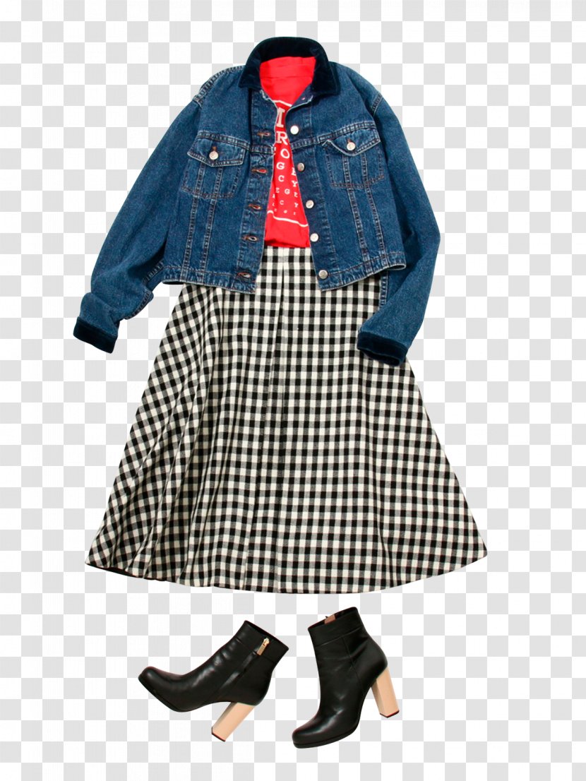 Tartan Plaid Bib Skirt Bus Transparent PNG