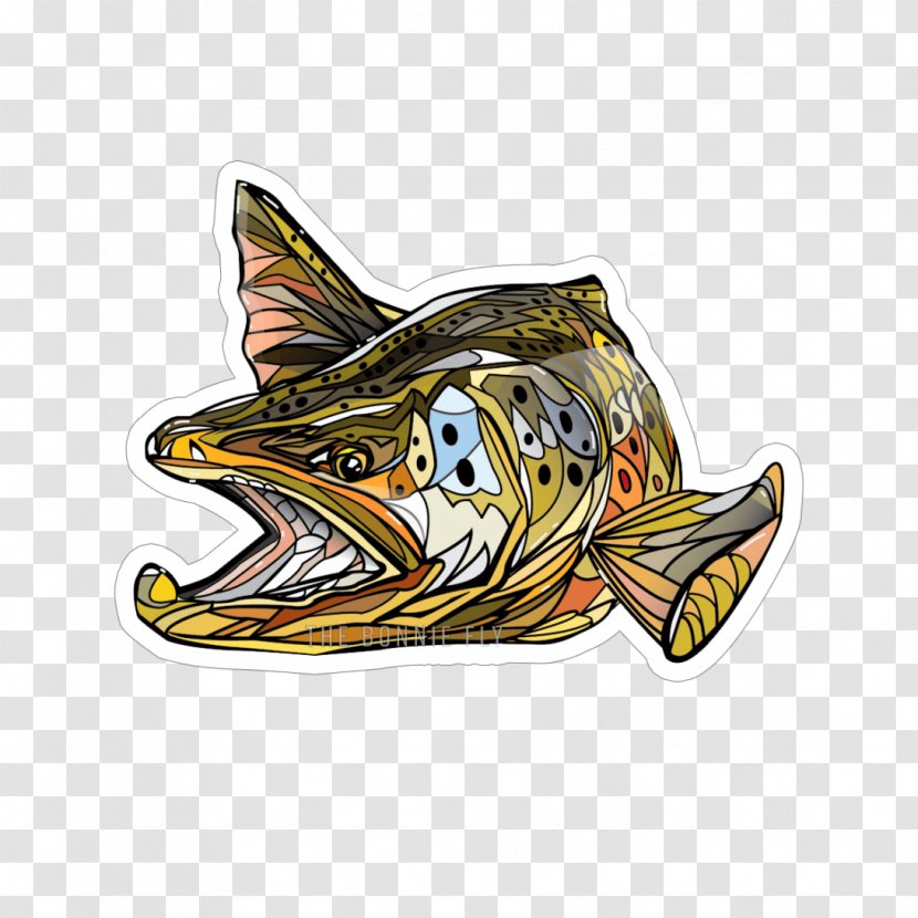 Fly Fishing Decal Sticker Brown Trout Transparent PNG