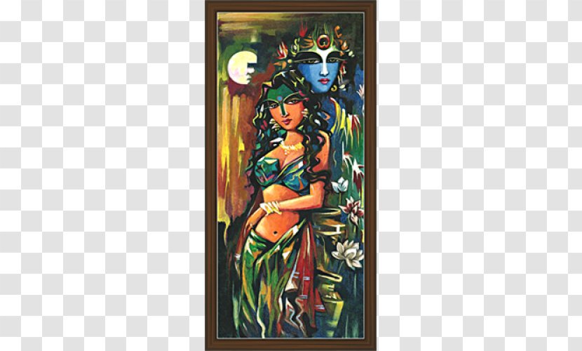 Radha Krishna Painting Art - Religious Transparent PNG