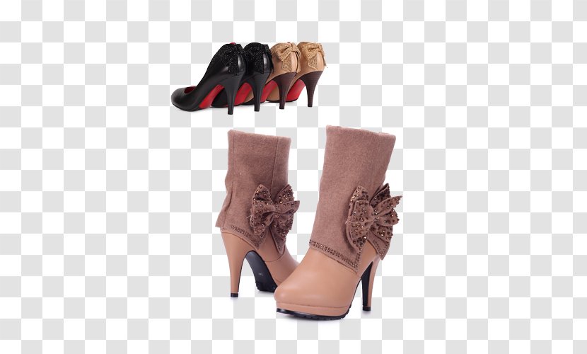 Boot High-heeled Footwear Shoe - Sales Promotion - Winter Camel Heels Transparent PNG