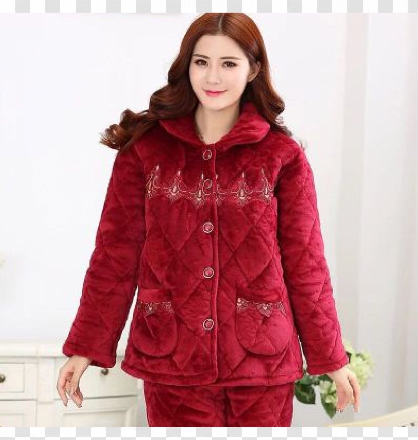 Pajamas Bathrobe Clothing Overcoat Cotton - Winter Transparent PNG