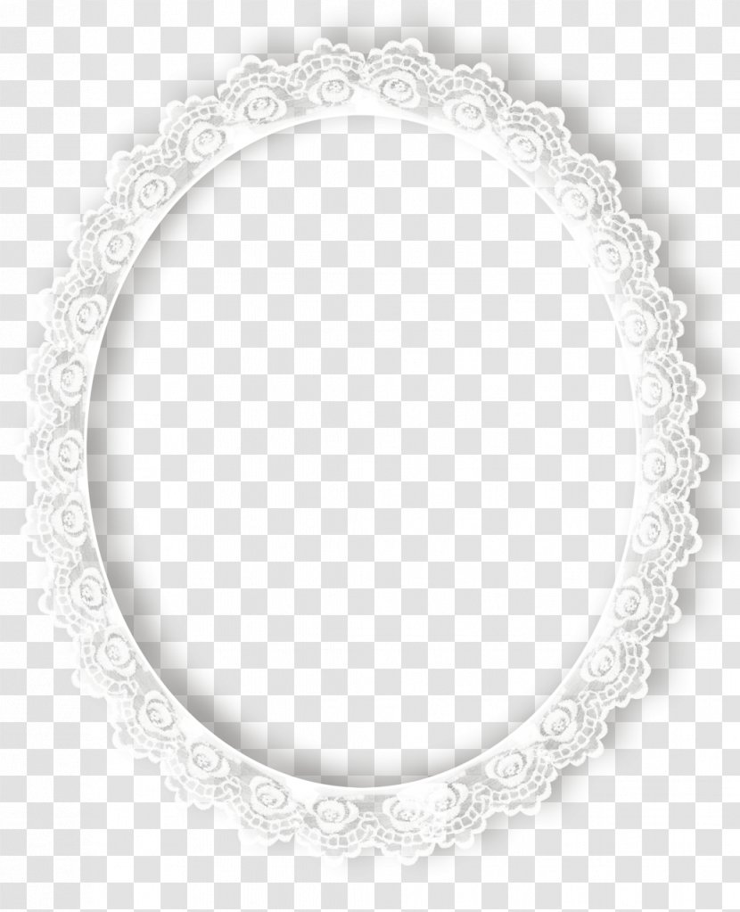 Circle Oval Silver Black - White - Lace Transparent PNG