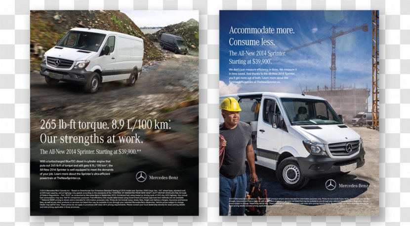 Van 2014 Mercedes-Benz Sprinter Car 2017 - Agency Brochure Transparent PNG