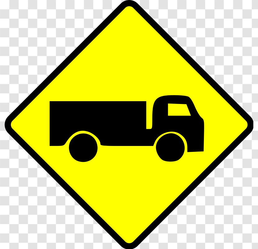 Traffic Sign Truck Warning Road - Smiley - Garbage Clipart Transparent PNG